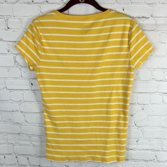 Tommy Hilfiger Yellow and White Stripe Tee - Picture 6 of 6